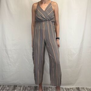 Xhilaration Women's Wide Leg Jumpsuit Romper M Med Medium Grey Gray Pink Orange